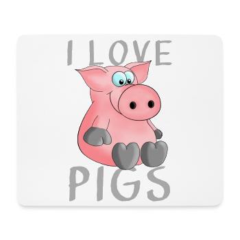 J'adore les cochons de porc - Tapis de souris (format paysage) - blanc - Devant