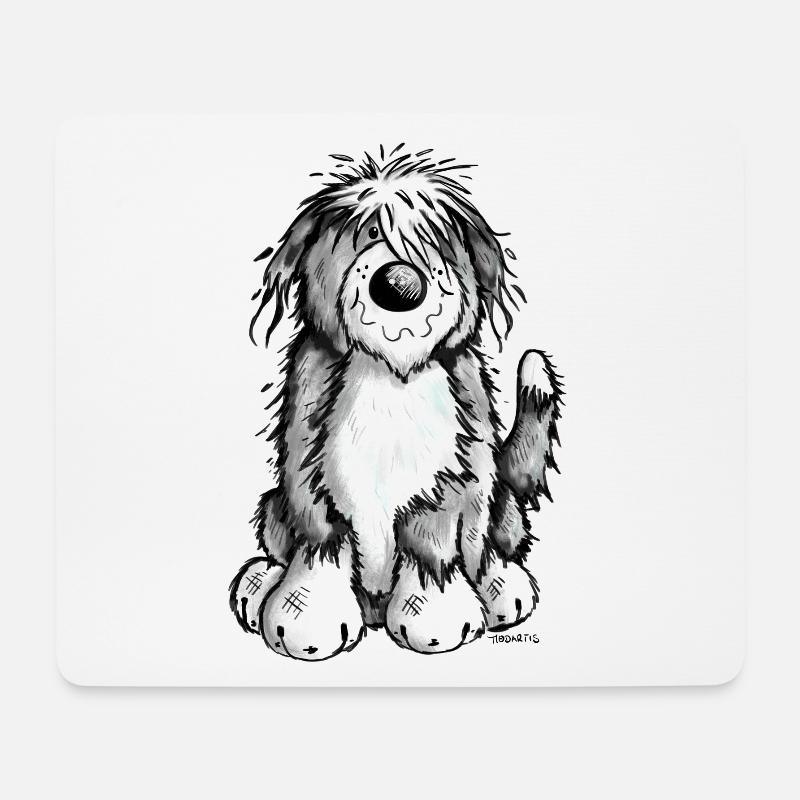 Cute Bearded Collie - Mouse Pad (horizontal) - white