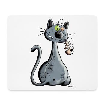 Chat - Tapis de souris (format paysage) - blanc - Devant