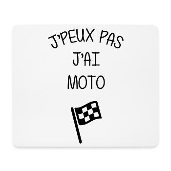 Moto / Motard / Motarde / Biker / Stunt / Cross - Tapis de souris (format paysage) - blanc - Devant