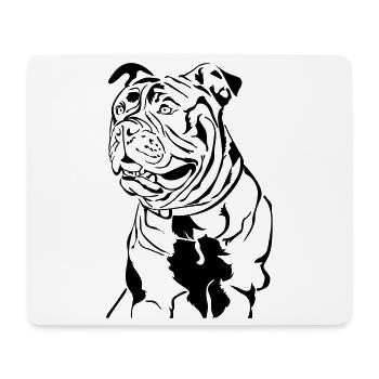 Old English Bulldog head - Mouse Pad (horizontal) - white - Front