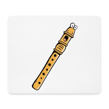 Lustige Flöte - Flöten - Blockflöte - Geschenk - Mousepad (Querformat) - Weiß - Vorne