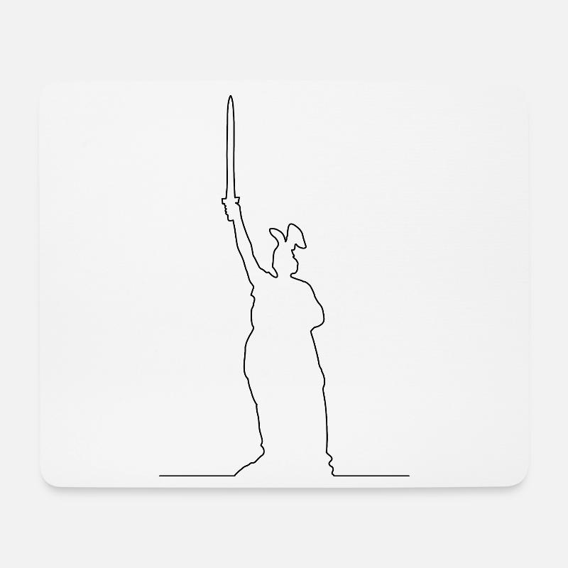 Contour du monument Hermann - Tapis de souris (format paysage) - blanc