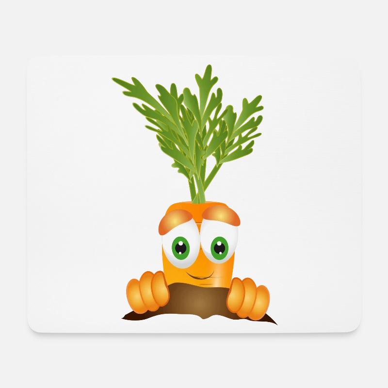 lustige erntereife Karotte im Gemüsebeet - Mousepad (Querformat) - Weiß
