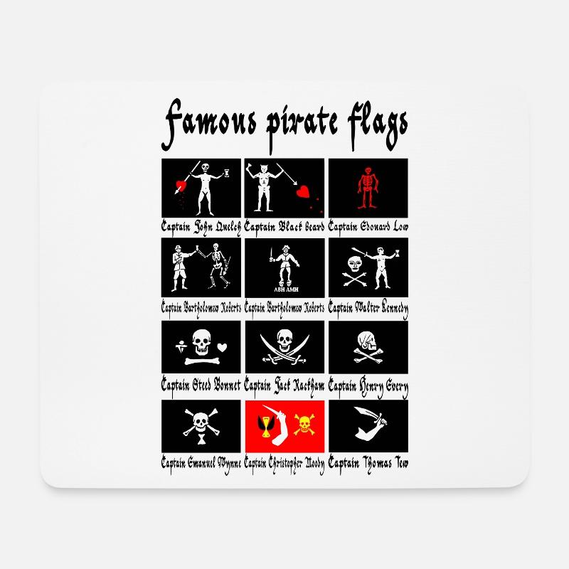 Famous pirate flags - Mouse Pad (horizontal) - white