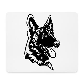 Malinois Kopf - Mousepad (Querformat) - Weiß - Vorne