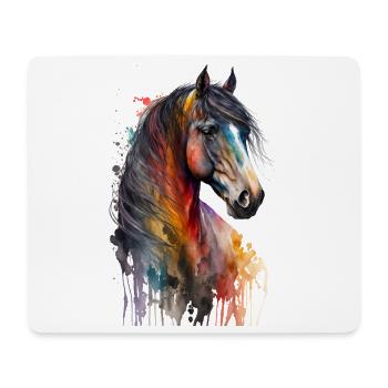 Multicolor Horse Lovers | Horse Design - Mouse Pad (horizontal) - white - Front