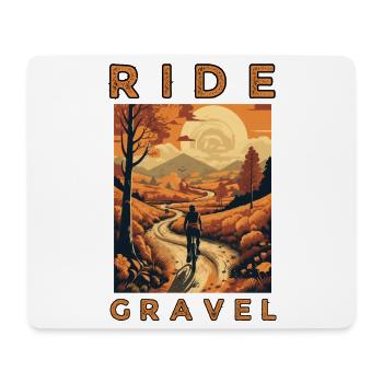 Roulez Gravel Style rétro, sur un vélo de gravier - Tapis de souris (format paysage) - blanc - Devant