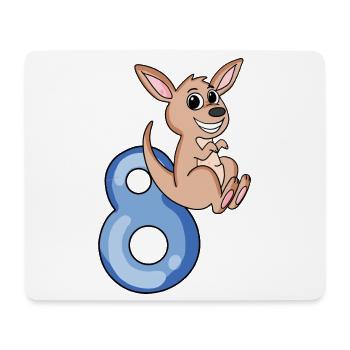 8ème anniversaire motif kangourou - huit ans - Tapis de souris (format paysage) - blanc - Devant