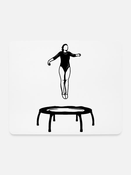 Trampolin Mädchen - Mousepad (Querformat) - Weiß