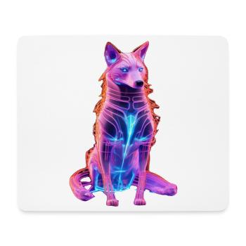 Neon Cyberwolf Art Design - Mouse Pad (horizontal) - white - Front