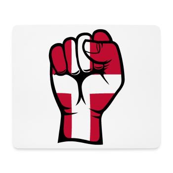 Dänemark Flagge Faust Hand Symbol - Mousepad (Querformat) - Weiß - Vorne