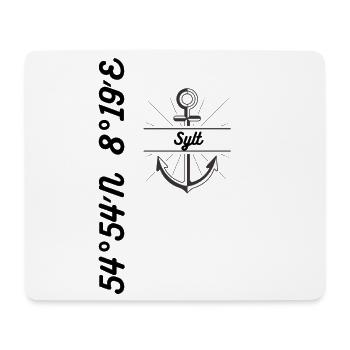 Koordinaten Motiv Sylt - Mousepad (Querformat) - Weiß - Vorne