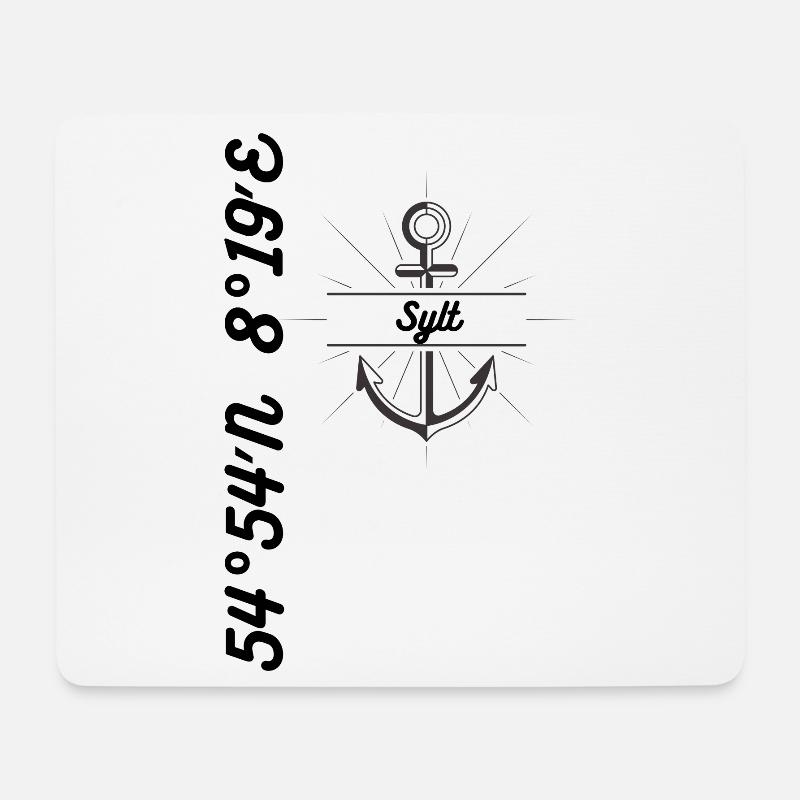 Koordinaten Motiv Sylt - Mousepad (Querformat) - Weiß