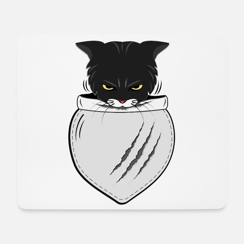 Taschen-Katze | Katzenliebhaber Geschenke - Mousepad (Querformat) - Weiß