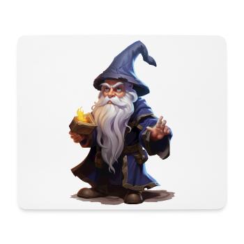 Magicien de dessin animé à la longue barbe – RPG fantastique - Tapis de souris (format paysage) - blanc - Devant