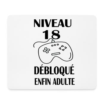 18 ans Anniversaire Garçon Cadeau Gamer T-Shirt - Tapis de souris (format paysage) - blanc - Devant