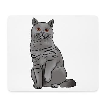 Britisch Kurzhaar Katze - Mousepad (Querformat) - Weiß - Vorne