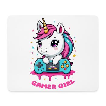 Unicorn Gamer Girl - Mouse Pad (horizontal) - white - Front