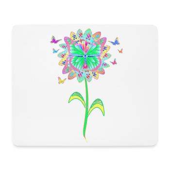 Schmetterling Blume Schmetterlingsblume - Mousepad (Querformat) - Weiß - Vorne