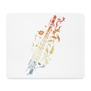 Flûte Graphique Style Rétro - Tapis de souris (format paysage) - blanc - Devant