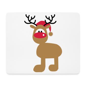 Orignal avec chapeau de Noël - Tapis de souris (format paysage) - blanc - Devant
