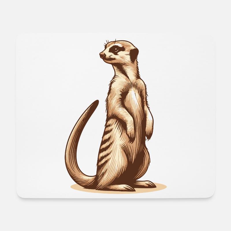 Erdmännchen - Mousepad (Querformat) - Weiß