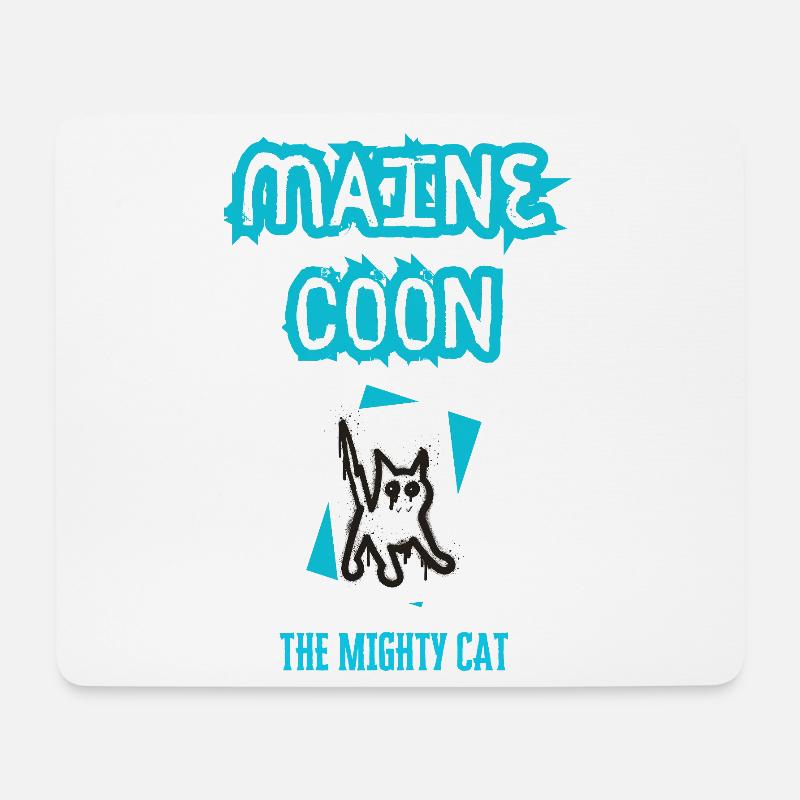 Maine Coon Die mächtige Punk-Katze - Mousepad (Querformat) - Weiß