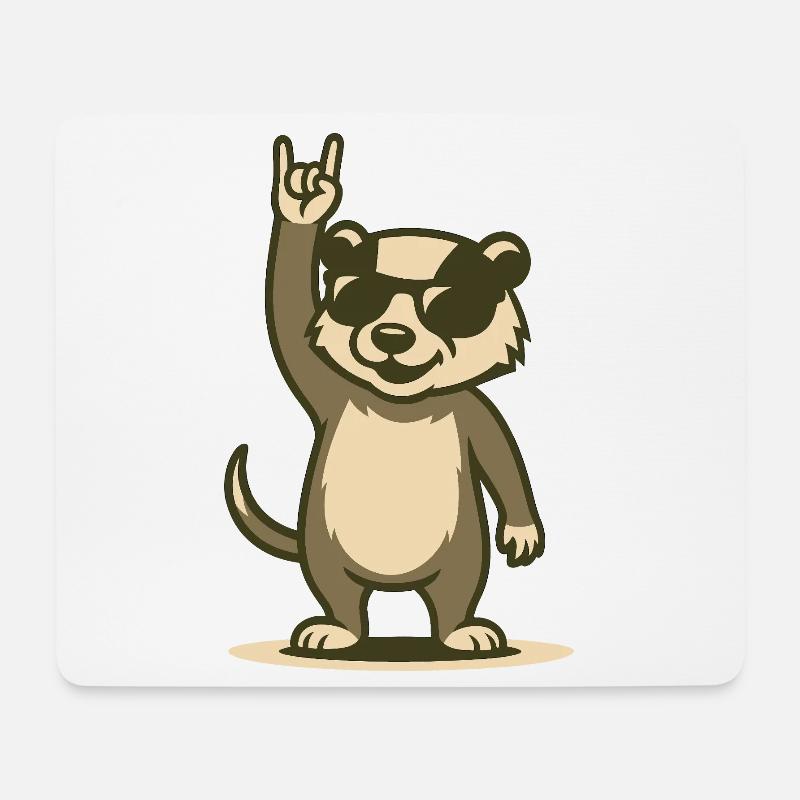 Rock’n’Roll Dachs - Mousepad (Querformat) - Weiß