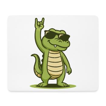 Rock’n’Roll Crocodile Bébé - Tapis de souris (format paysage) - blanc - Devant
