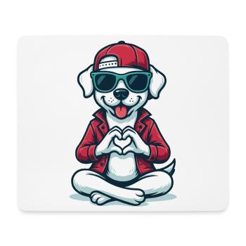 Love Dog Vibes - Mousepad (Querformat) - Weiß - Vorne