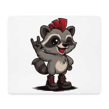 Punk Rock Raccoon - Mousepad (Querformat) - Weiß - Vorne