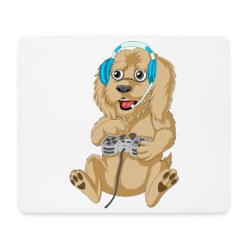 Gaming Golden Doodle Hund Cartoon T-Shirt Design - Mousepad (Querformat) - Weiß - Vorne