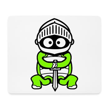 Turtle Knight Sword Fighter Armor Helmet - Mouse Pad (horizontal) - white - Front