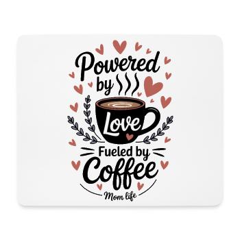 Propulsé par l’amour alimenté par le café - Tapis de souris (format paysage) - blanc - Devant