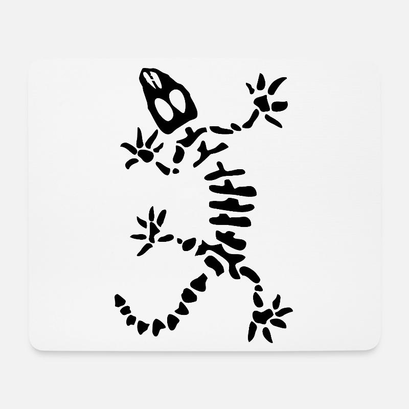 Gecko Skeleton: Lizard, Reptile & Bones - Mouse Pad (horizontal) - white