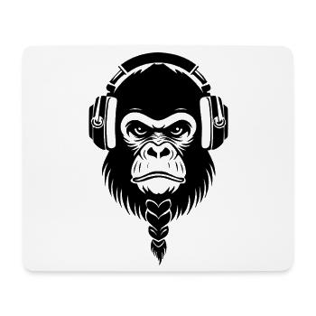 Cafe Relaxed Monkey Chemise de casque sans fil - Tapis de souris (format paysage) - blanc - Devant