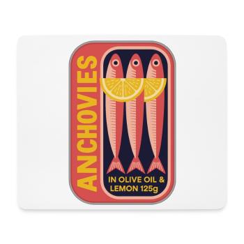 Retro Can Label Anchovy Art - Mouse Pad (horizontal) - white - Front