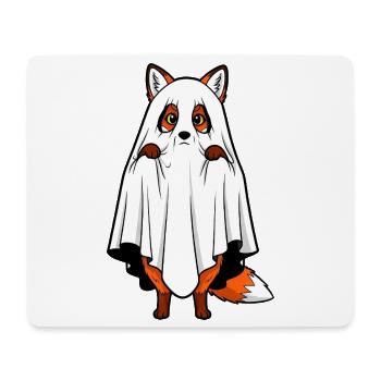 Drôle Halloween renard fantôme dessin animé effrayant - Tapis de souris (format paysage) - blanc - Devant