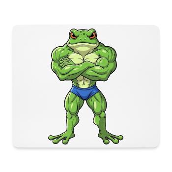 Cool Frog Fitness Bodybuilding Cartoon Strong - Mouse Pad (horizontal) - white - Front
