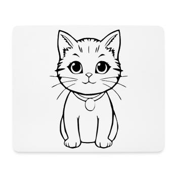 Chat Chaton Chat Chemise Chat T-shirt Cadeau - Tapis de souris (format paysage) - blanc - Devant