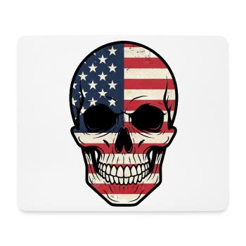 Powerful Skull Skull USA Biker Freedom - Mouse Pad (horizontal) - white - Front