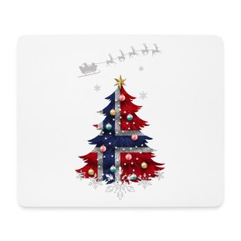 Christmas tree with Norway flag - Mouse Pad (horizontal) - white - Front