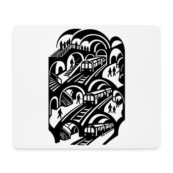 Subway Station Underground Metro Public Transport - Mouse Pad (horizontal) - white - Front