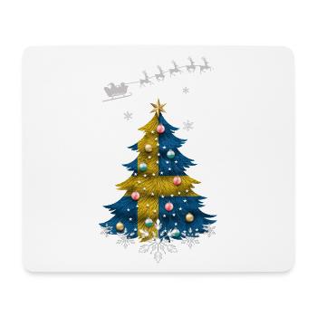 Weihnachtsbaum mit Schweden-Flagge - Mousepad (Querformat) - Weiß - Vorne