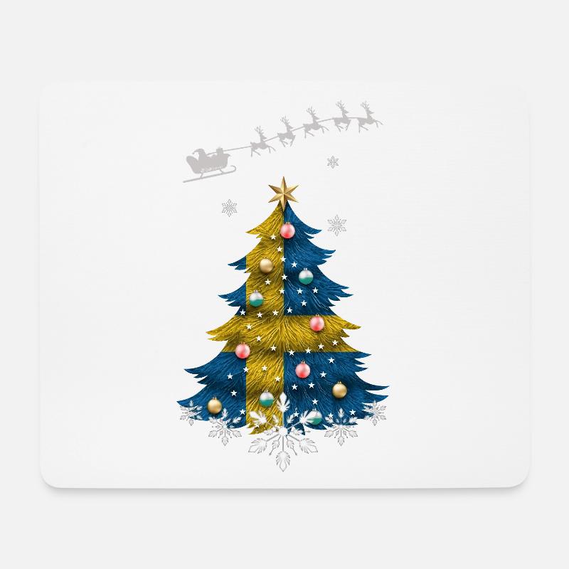 Weihnachtsbaum mit Schweden-Flagge - Mousepad (Querformat) - Weiß