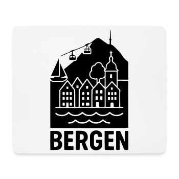 bergen silhouette norwegen - Mousepad (Querformat) - Weiß - Vorne