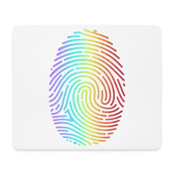 Bunter Regenbogen Fingerabdruck - Mousepad (Querformat) - Weiß - Vorne