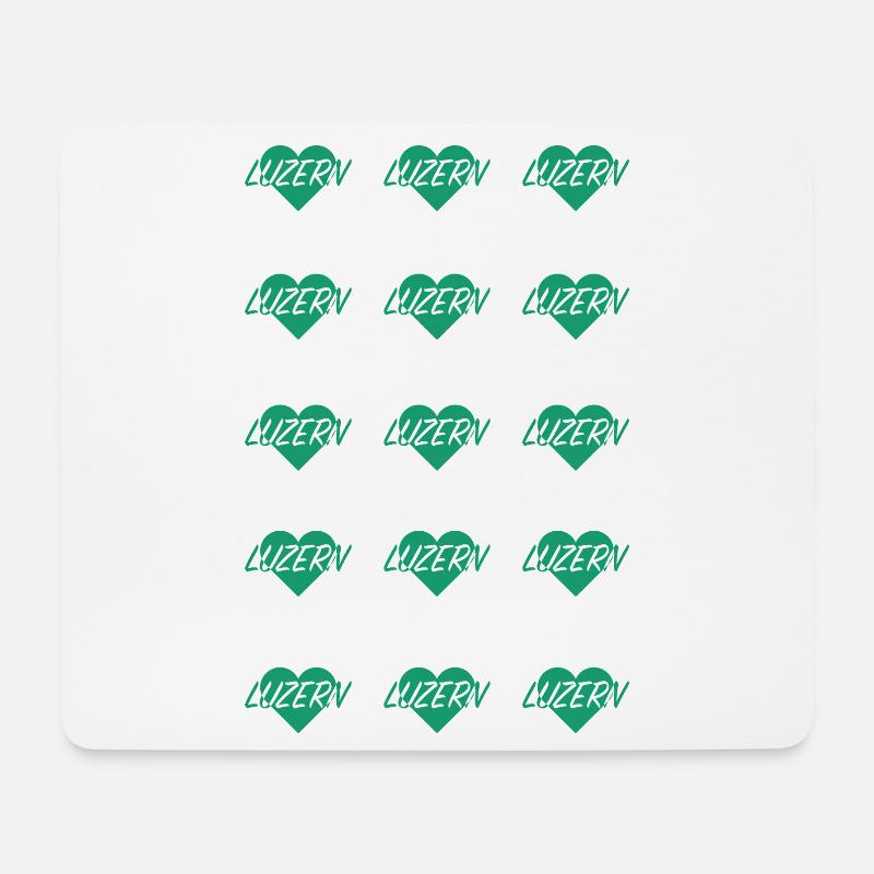 I LOVE LUZERN Herzmuster - Mousepad (Querformat) - Weiß