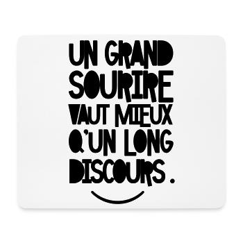 Un grand sourire vaut mieux qu’un long discours - Tapis de souris (format paysage) - blanc - Devant